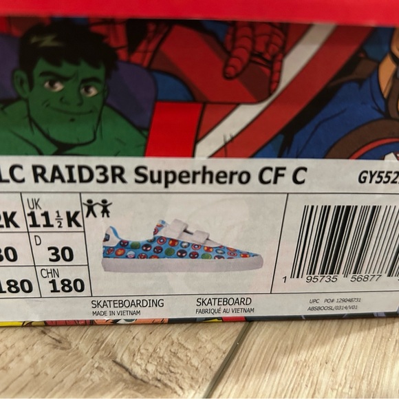 Adidas X Marvel Superhero sneakers - never worn - size 12K - Picture 3 of 9